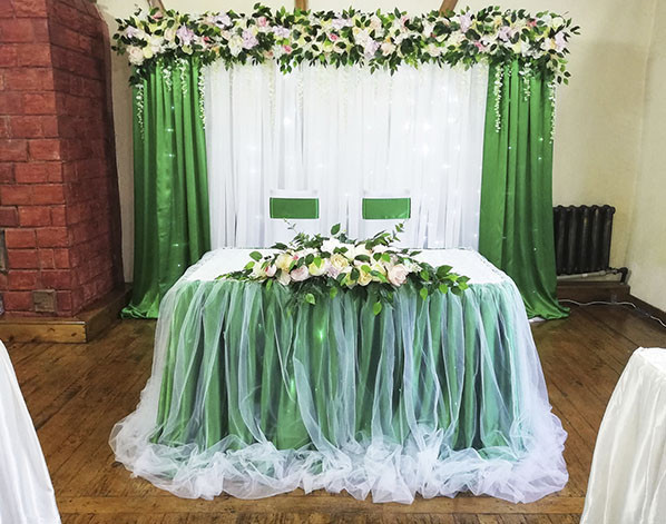 Спідниця для весільного столу - Білий Фатин (400см), весільний декор, оформлення весільного столу