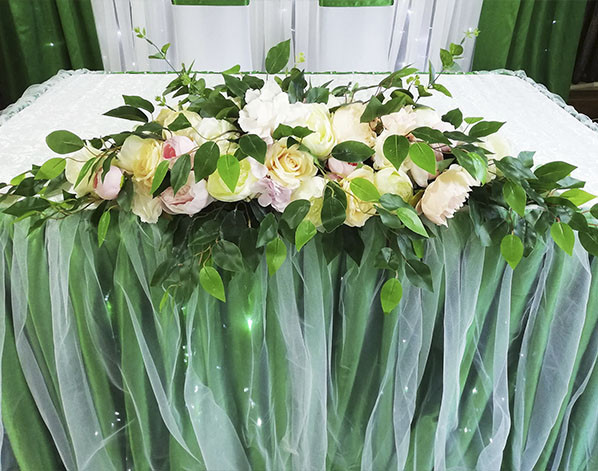 Спідниця для весільного столу - Білий Фатин (400см), весільний декор, оформлення весільного столу