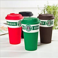 Термокружка керамическая StarBucks 008, чашка керамическая кружка Starbucks, стакан StarBucks, кружка старбакс, фото 1