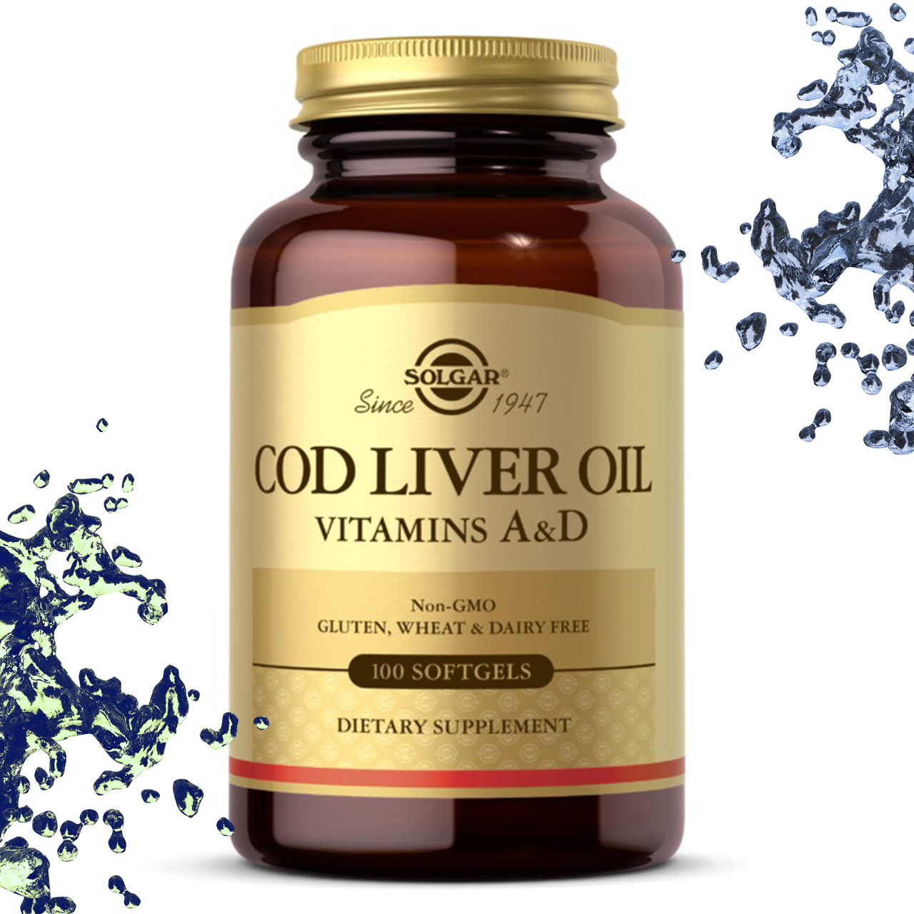 Solgar - Cod Liver Oil (Vitamins a & d) / 100 Softgels. Масло для печени. Солгар д в каплях.