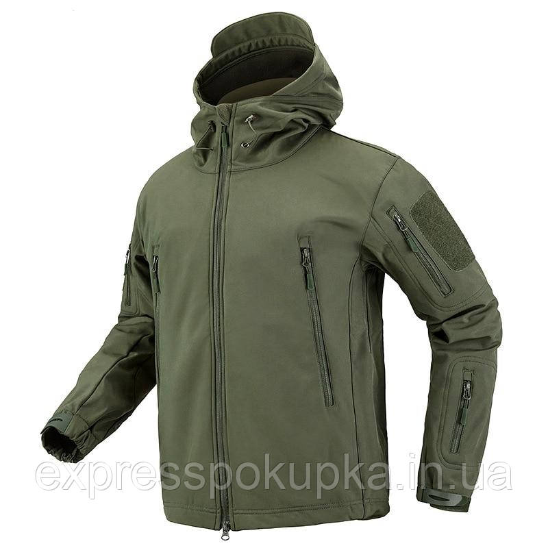 

Куртка тактическая демисезонная Softshell Олива (Софтшелл) M, Зелёный