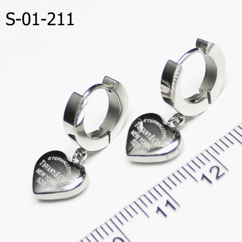 Серьги женские из медицинской стали с подвеской сердечки модные цвет серебро Xuping В-s-01-211