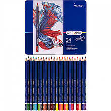 Кольорові олівці Marco Chroma 24 кольору метал коробка