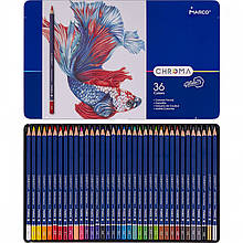 Цветные карандаши Marco Chroma 36 цвета металл коробка