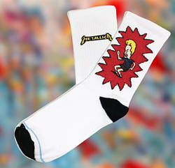 Шкарпетки з приколами демісезонні LOMM Premium 0220 Metallica Beavis Україна р41-46 білі 20035235