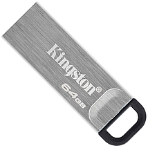 Флешка 64 ГБ Kingston DataTraveler Kyson USB 3.2, металлическая, серебристая, usb флеш накопитель кингстон, фото 2