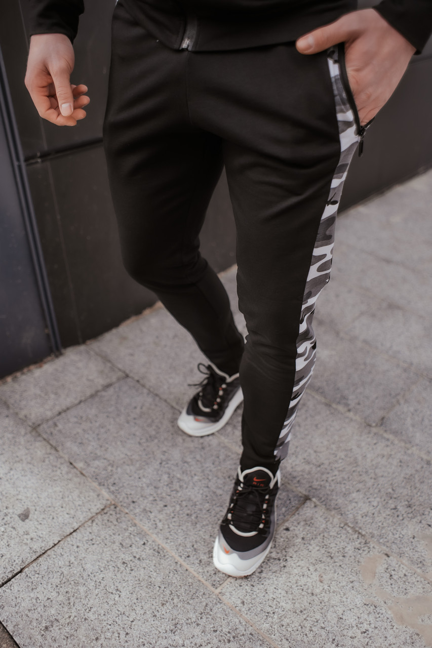 Чоловічі спортивні штани Intruder Dazzle трикотажні чорні-камуфляж 2XL (001SAG 1602)