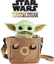 Малыш Йода Грогу в дорожной сумке 28 см Звездные войны Мандалорец Mattel Star Wars The Child Plush Toy HBX33
