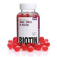 Биотин для волос, кожи и ногтей, фруктовый вкус, Hair, Skin & Nails, Biotin, T-RQ, 60 жевательных конфет