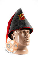 Авторська шапка для бані та сауни Козацька з червоним шликом