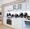 Кухонная панель на стену жесткая с шарами черными, с двухсторонним скотчем 62 х 205 см, 1,2 мм, фото 2