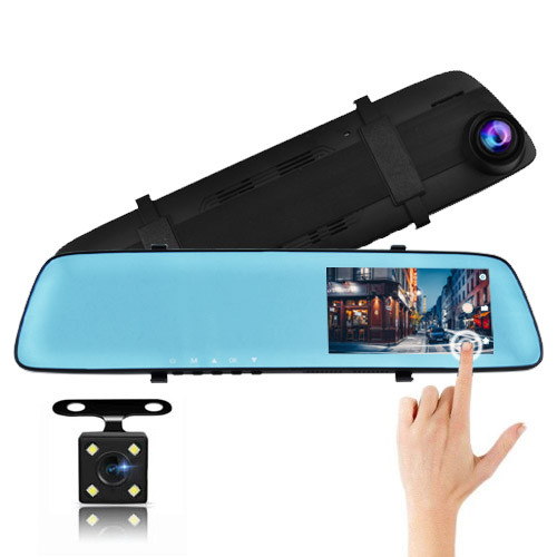 

Автомобильный видеорегистратор зеркало дисплей DVR L-9003 Авто двухкамерный регистратор в машину Full HD 1080p
