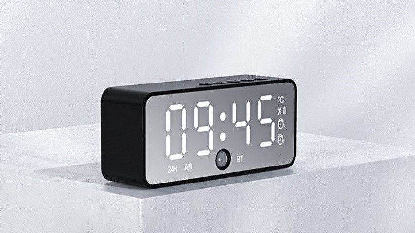 Міні-Колонка Bluetooth Kimiso K11 LED ГОДИННИК з будильником