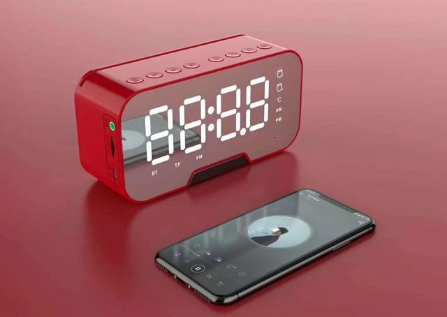 Міні-Колонка Bluetooth Kimiso K10 LED ГОДИННИК з будильником