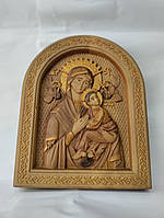 Икона Божьей Матери Неустанной Помощи, икона из дерева, икона резная из дерева 20х15см.