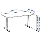 IKEA TROTTEN Рабочий стол с регулируемой высотой, бежевый / белый, 160x80 см (294.341.30), фото 2