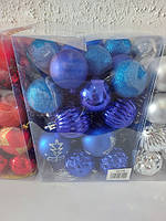 Елочные шарики 5-6см 36шт в коробке СИНИЕ лучшее предложение, фото 2