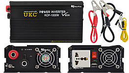 Профессиональный преобразователь инвертор UKC 12V-220V RCP-1000W + USB Black (4144)