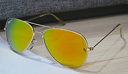 Солнцезащитные очки Ray Ban Aviator капля RB 3025P C6 58-14 W3280 3N Желто-Оранжевые (хамелеон)