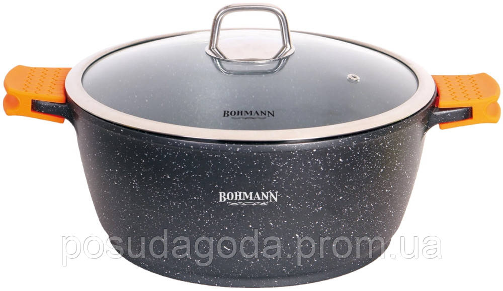 

Казан кастрюля с мраморным покрытием, 17,7 л 40 см Bohmann BH-7350-40, Черный