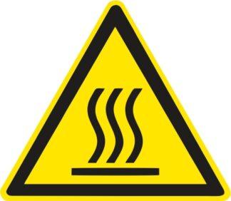 Знак безпеки Засторога гаряча поверхня ДСТУ EN ISO 7010: 2019 (метал, пластик, плівка)