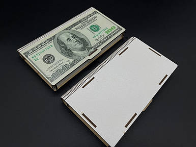 Шкатулка конверт для грошей. "100$". 17х10х2см