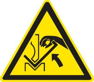 Знак безпеки Засторога пошкодження рук між частинами листозгинального преса та матеріалом ДСТУ EN ISO 7010: 2019 (метал, пластик,