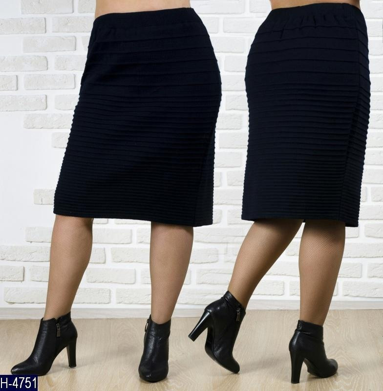 

Теплая женская зимняя юбка прямая по колено из шерсти больших размеров батал р-ры 50-56 арт. 0016