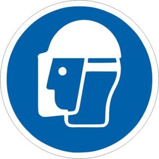 Знак безпеки Одягнути засіб захисту обличчя  ДСТУ EN ISO 7010: 2019 (метал, пластик, плівка)