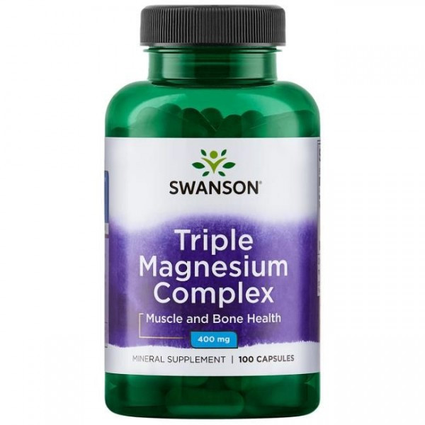 

Комплекс магния, Triple Magnesium Complex, Swanson, 400 мг, 100 капсул