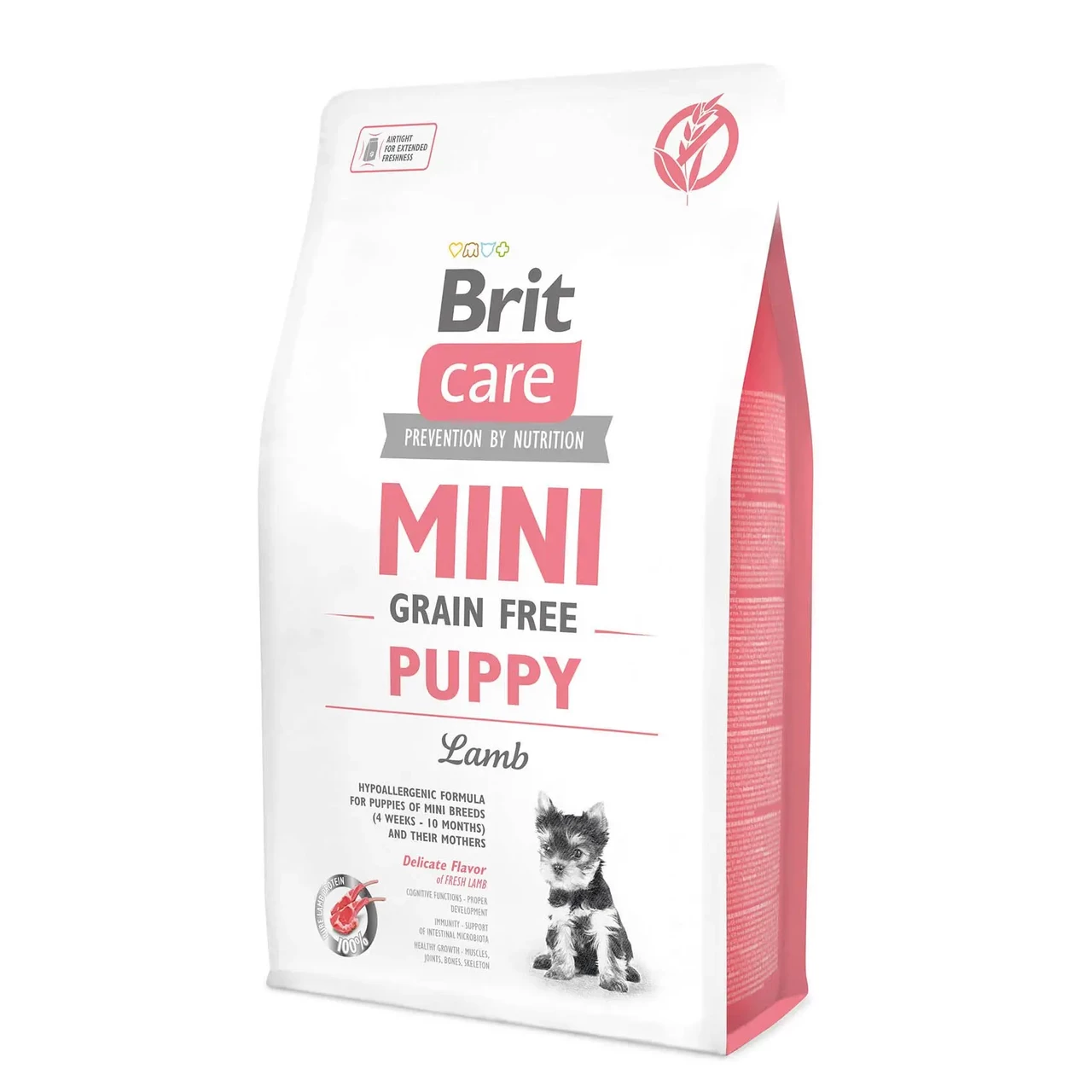 

Сухой корм для щенков и молодых собак миниатюрных пород Brit Care Mini GF Puppy Lamb 2кг (ягненок)