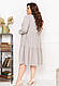 Женское серое вельветовое платье свободного кроя большие размеры, фото 3