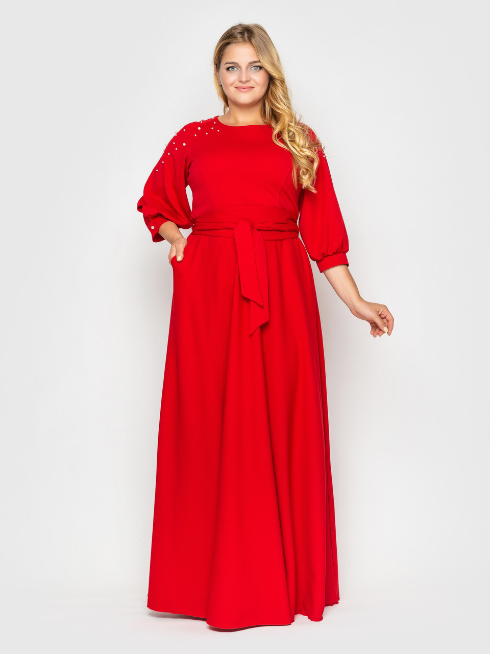 Жіноче шикарне плаття в підлогу Вів'єн червоний (48-58)