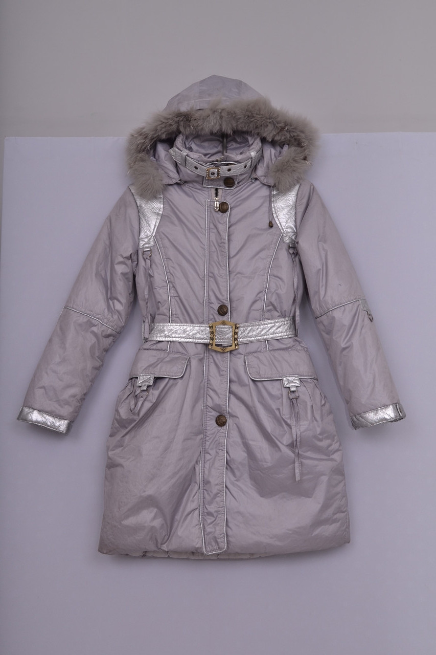 Л-75 Куртка зимняя  для девочки рост 146 и 152 серая