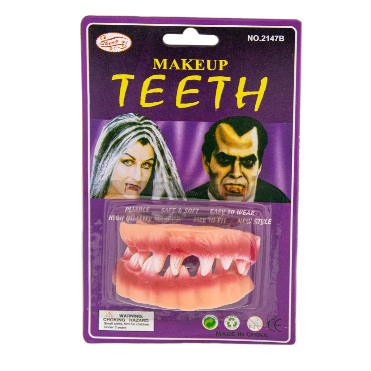 Багаторазові клики вампіра для дітей Makeup teeth, зуби вампіра-дракули на Хеллоуїн (звичайні)