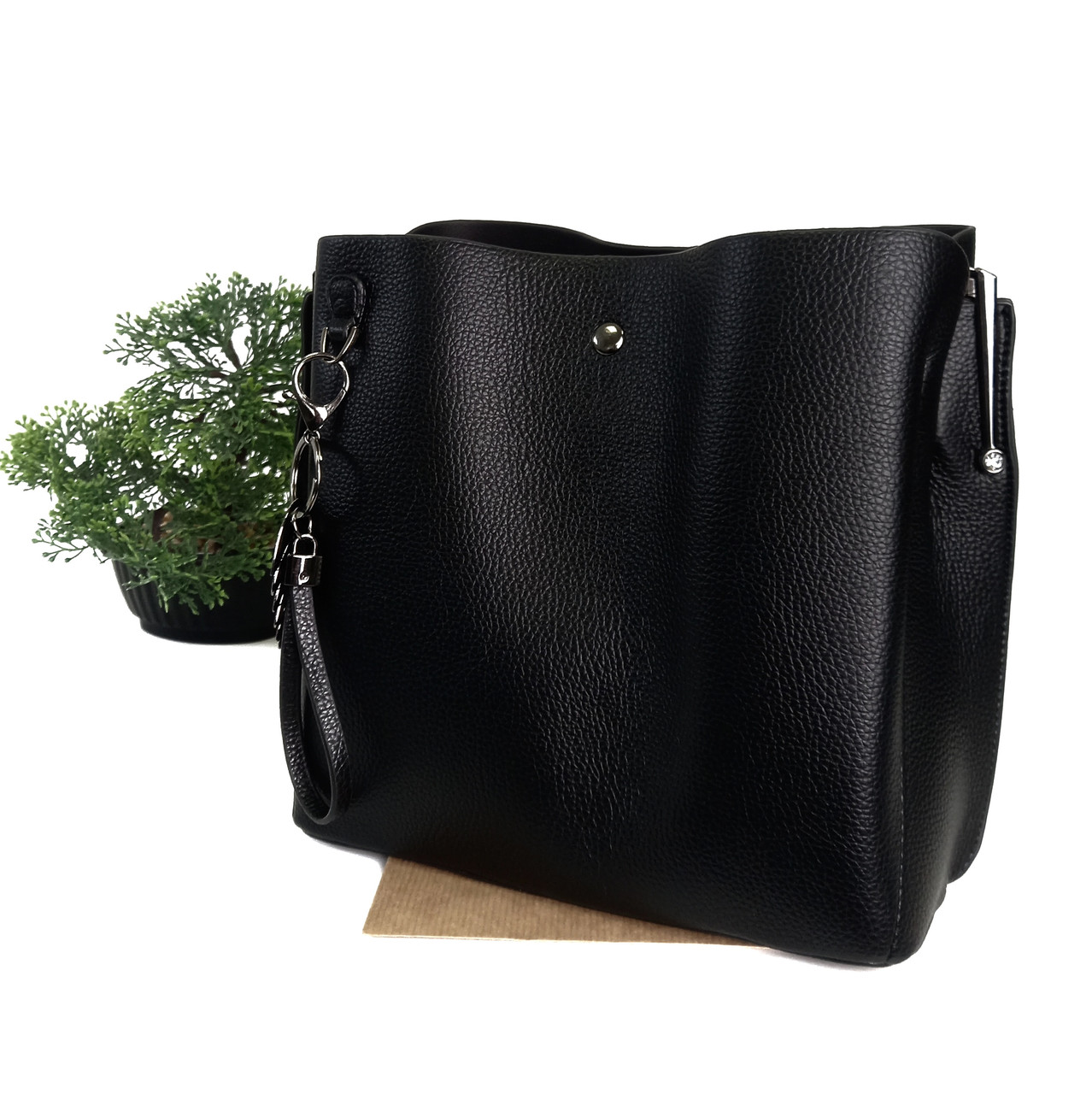 Модная женская сумка искусственная кожа черный Арт.HXD-694 black Eteral Smile (Китай)