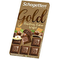 Шоколадка Schogetten Gold Selection Haselnuss Kakao Waffel 100 g 01.2022