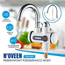 Смеситель с проточным водонагревателем Noveen IWH360, Польша
