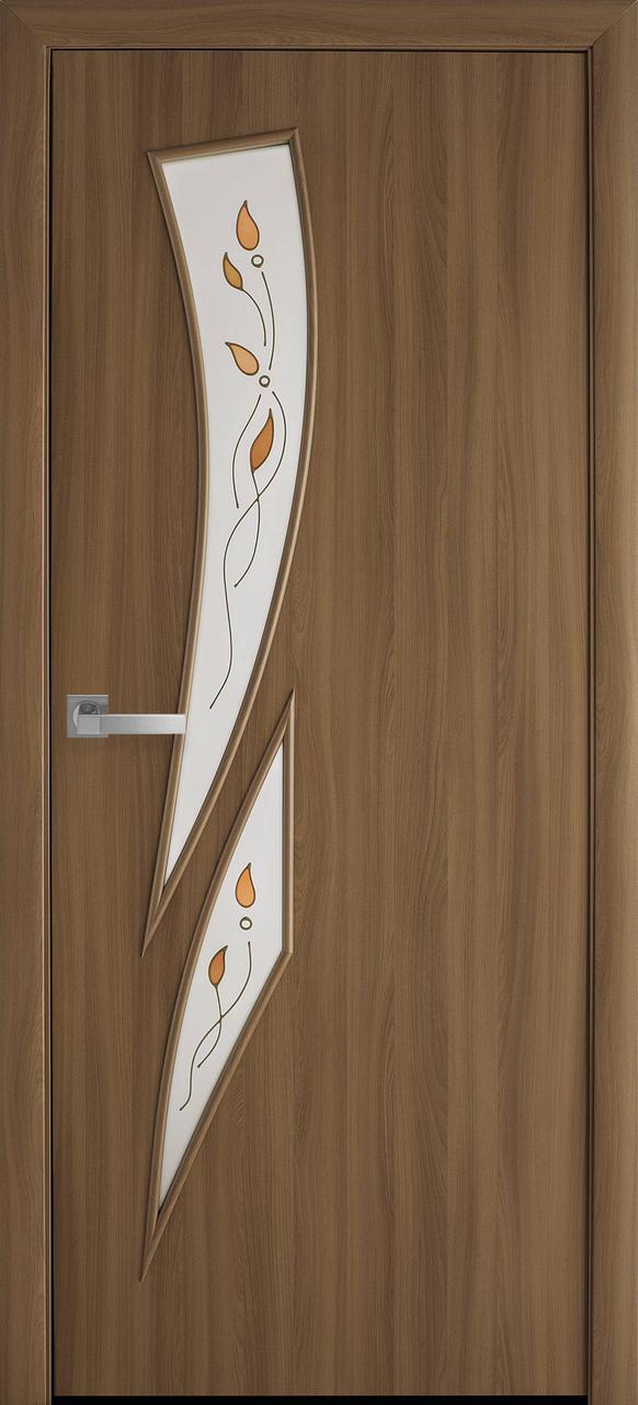 

Міжкімнатні двері Камея вільха 3d скло сатин з малюнком Р1, Ольха 3d
