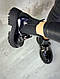 Зимові чорні черевики натуральна лакова шкіра з ланцюгами, фото 4