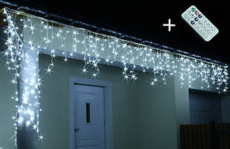 Новорічна гірлянда Бахрома 100 LED Білий холодний 5 M + Пульт, фото 3