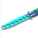 Нож бабочка тренировочный, тупой (не острый) градиент, разноцветный, фото 2