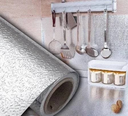 

Фольга самоклеющаяся на кухню для защиты стен и поверхности от жира влажности и повреждений 300х60см, Фольга