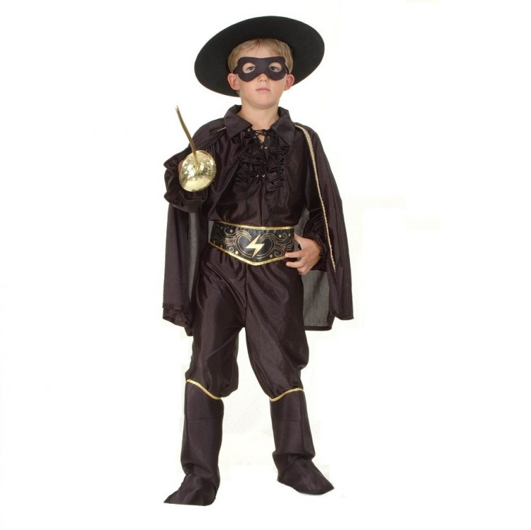 

Детский карнавальный костюм для мальчика Зорро три размера S/M/L 110-140 см