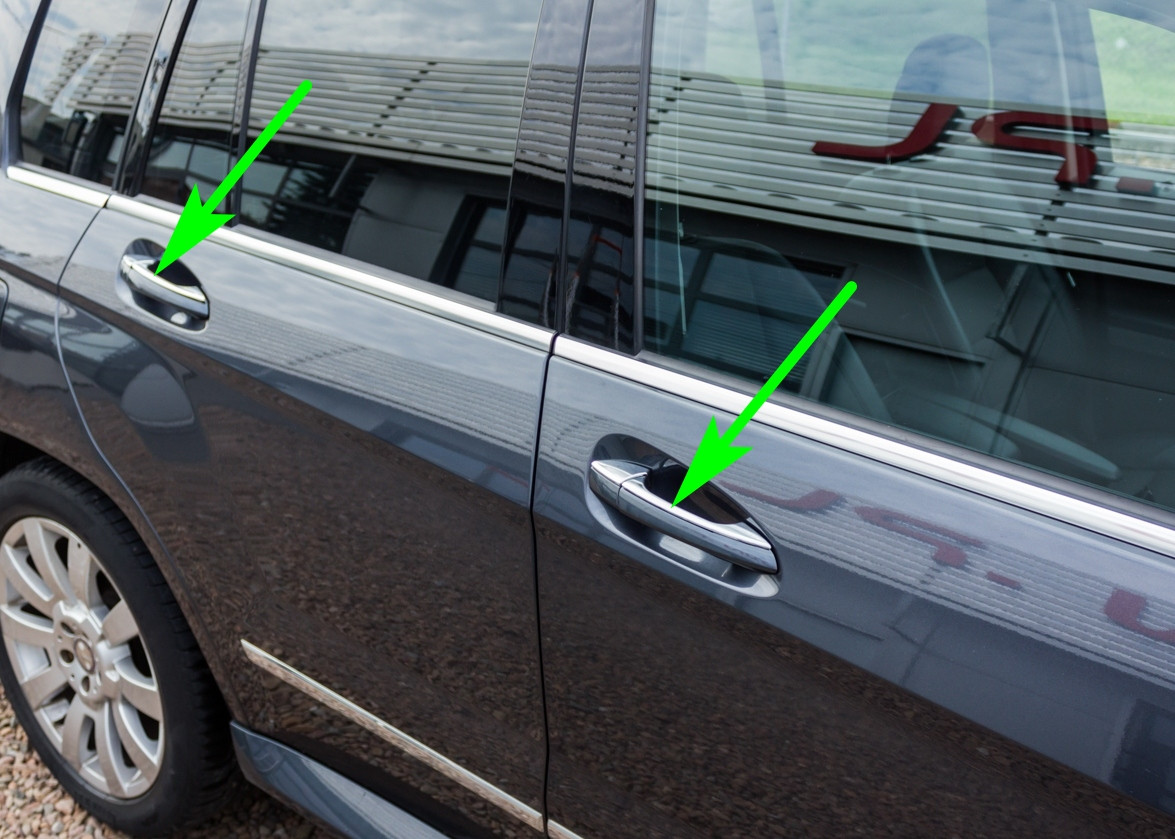 Хромированные накладки на ручки дверей для Mercedes-Benz GLS X166 2012-2019, фото 2