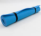 Коврик для фитнеса, йоги и спорта (каремат, мат спортивный) FitUp Lite Mini 9мм (F-00019) Синий, фото 3