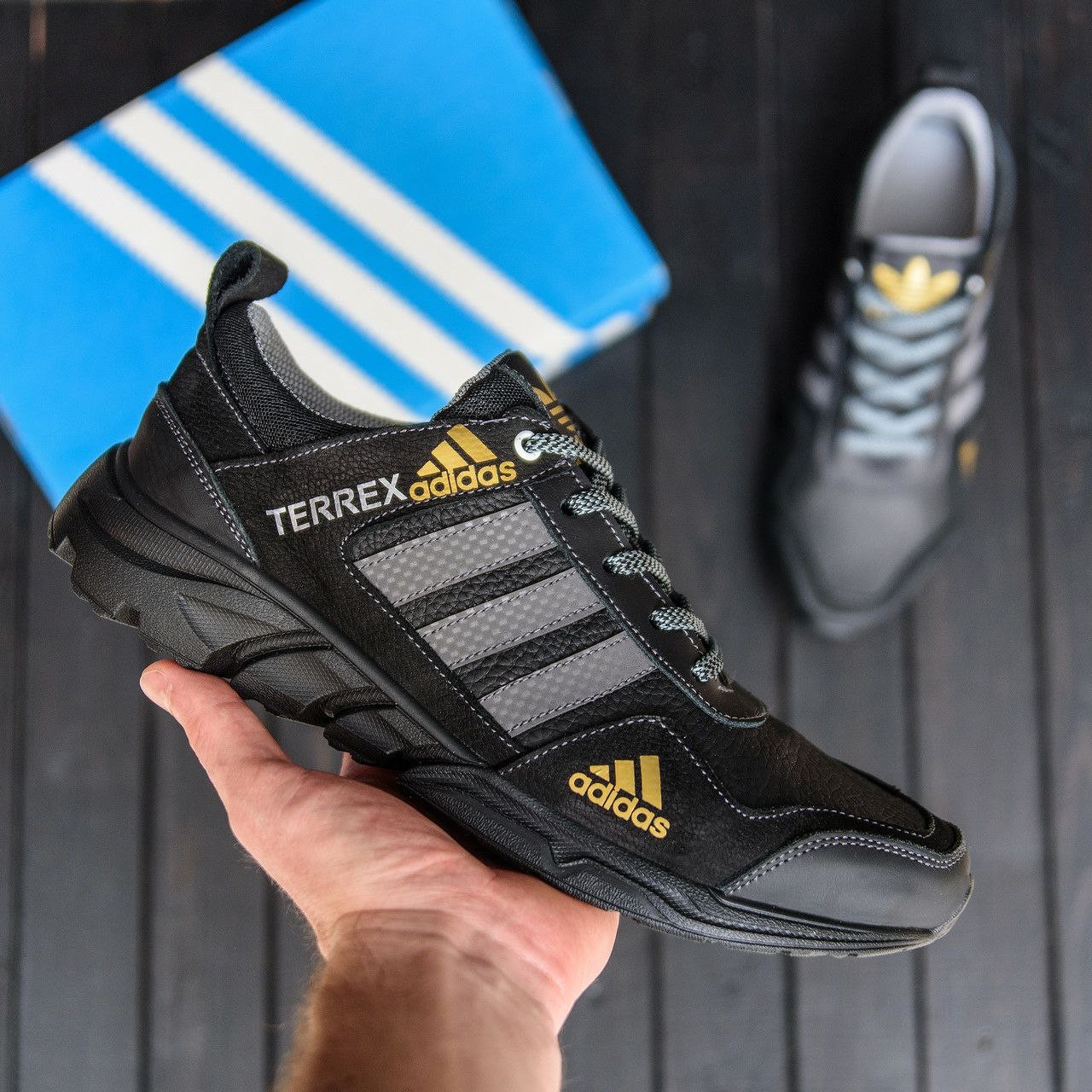 

Мужские кожаные кроссовки Adidas Terrex Black 43, Черный