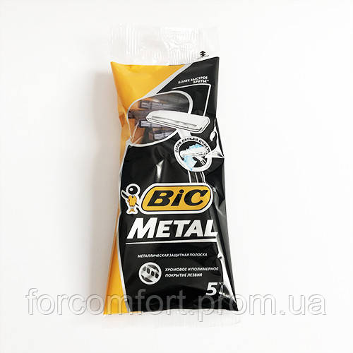 

Одноразовые бритвы BIC Metal мужские, 5 шт, Черный