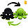 Плюшевий восьминіг перевертень 2 в 1 іграшка восьминіг двосторонній чорно-зелений осьминог настроение, фото 2