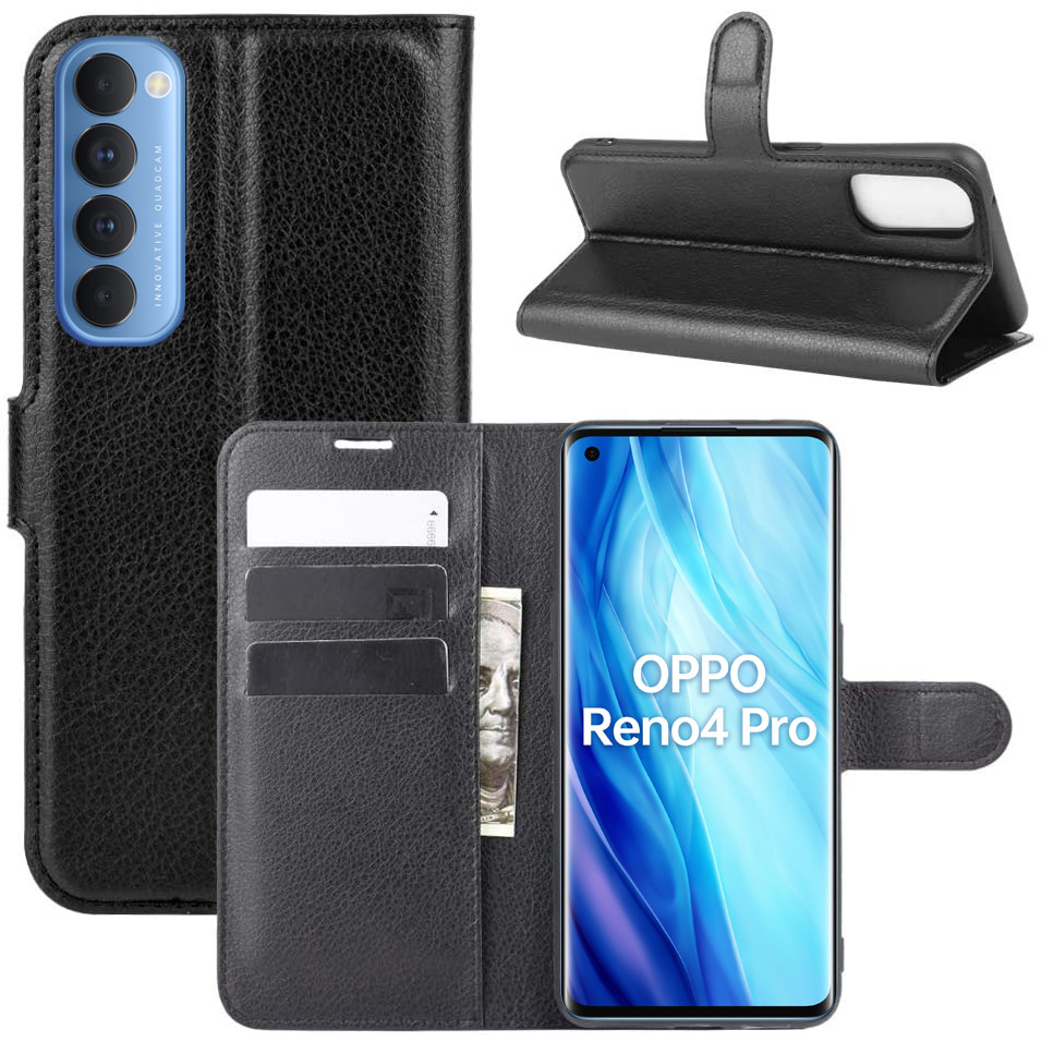 

Чехол-книжка Litchie Wallet для Oppo Reno 4 Pro Black, Черный